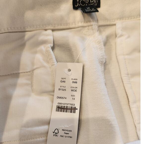NWT J. Crew Patch-Pocket Denim Short In White 14 - Picture 7 of 8